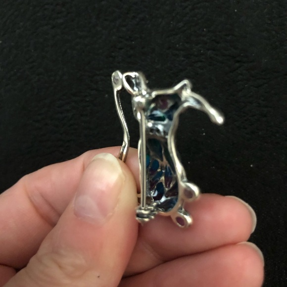 Lovely New 925 Sterling Silver Ruby and Marcasite Enamel Mouse Brooch/Pendant - Picture 3 of 5